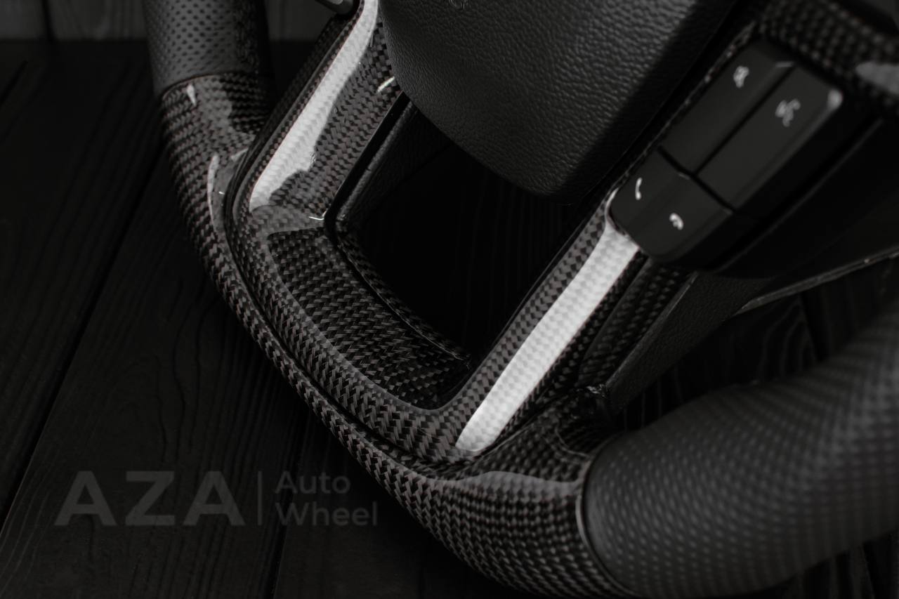 Steering wheel Ford F150/F250/F350 2015-2022 Carbon fiber/Perforated leather/Red stripe/ - Image 7