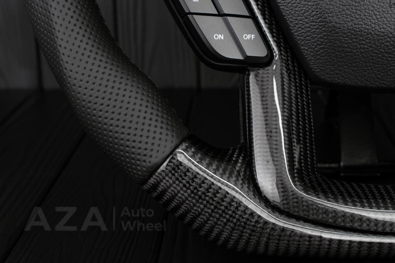 Steering wheel Ford F150/F250/F350 2015-2022 Carbon fiber/Perforated leather/Red stripe/ - Image 11