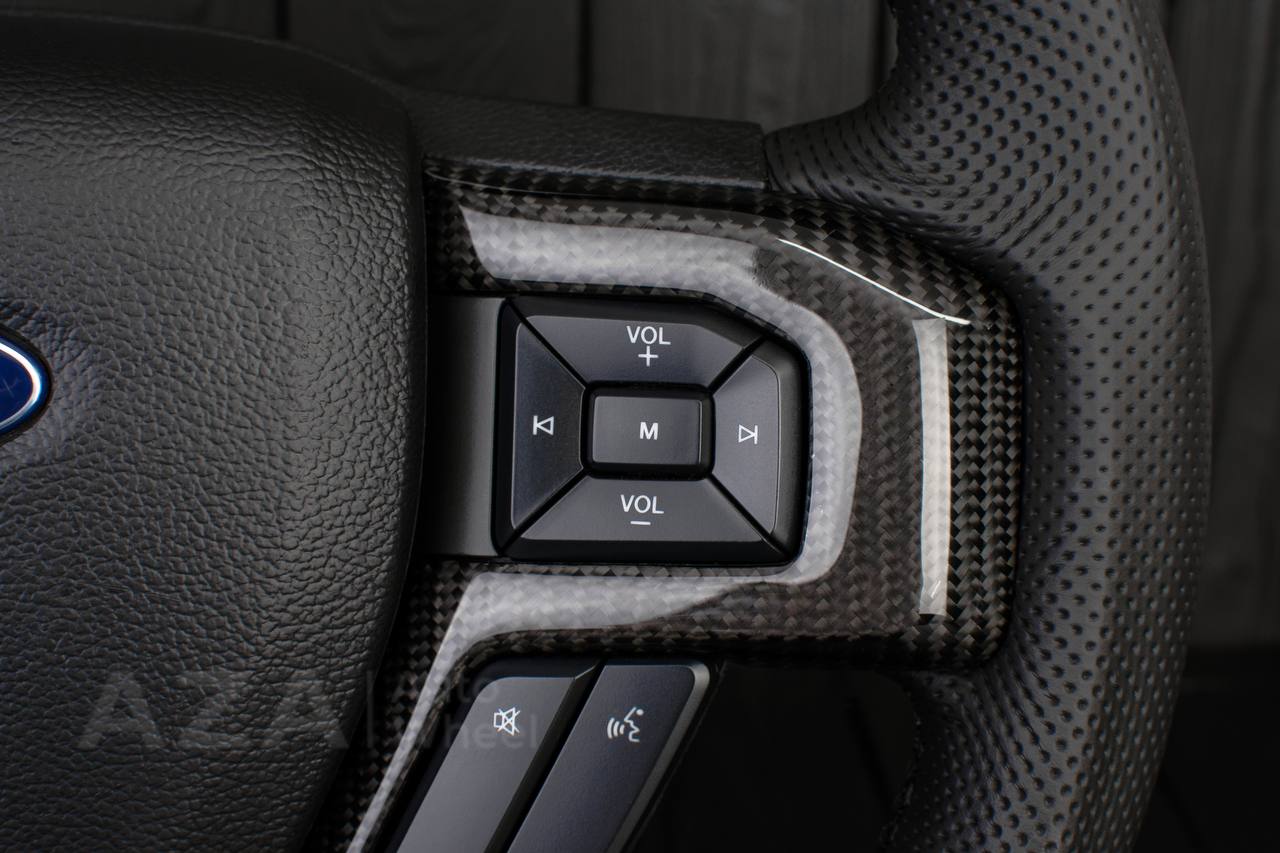 Steering wheel Ford F150/F250/F350 2015-2022 Carbon fiber/Perforated leather/Red stripe/ - Image 13