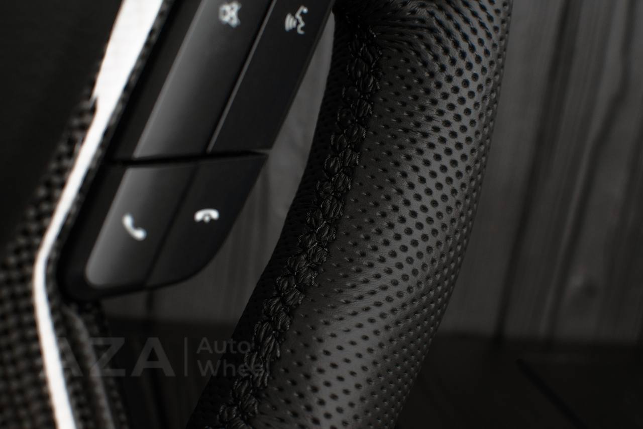 Steering wheel Ford F150/F250/F350 2015-2022 Carbon fiber/Perforated leather/Red stripe/ - Image 14