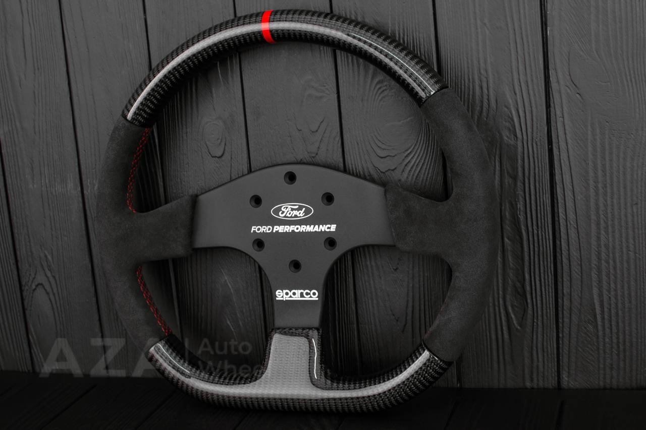 Ford Performance Off-Road Steering Wheel Real carbon fiber/Alcantara/Red details (can be any color) - Image 2