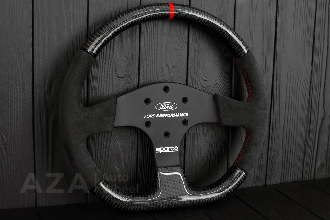 Ford Performance Off-Road Steering Wheel Real carbon fiber/Alcantara/Red details (can be any color) - Image 3