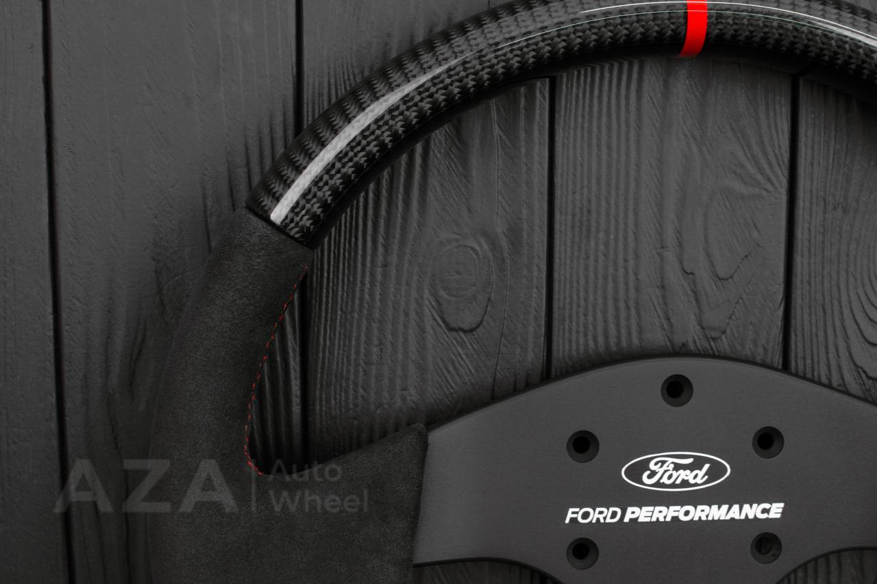 Ford Performance Off-Road Steering Wheel Real carbon fiber/Alcantara/Red details (can be any color) - Image 5