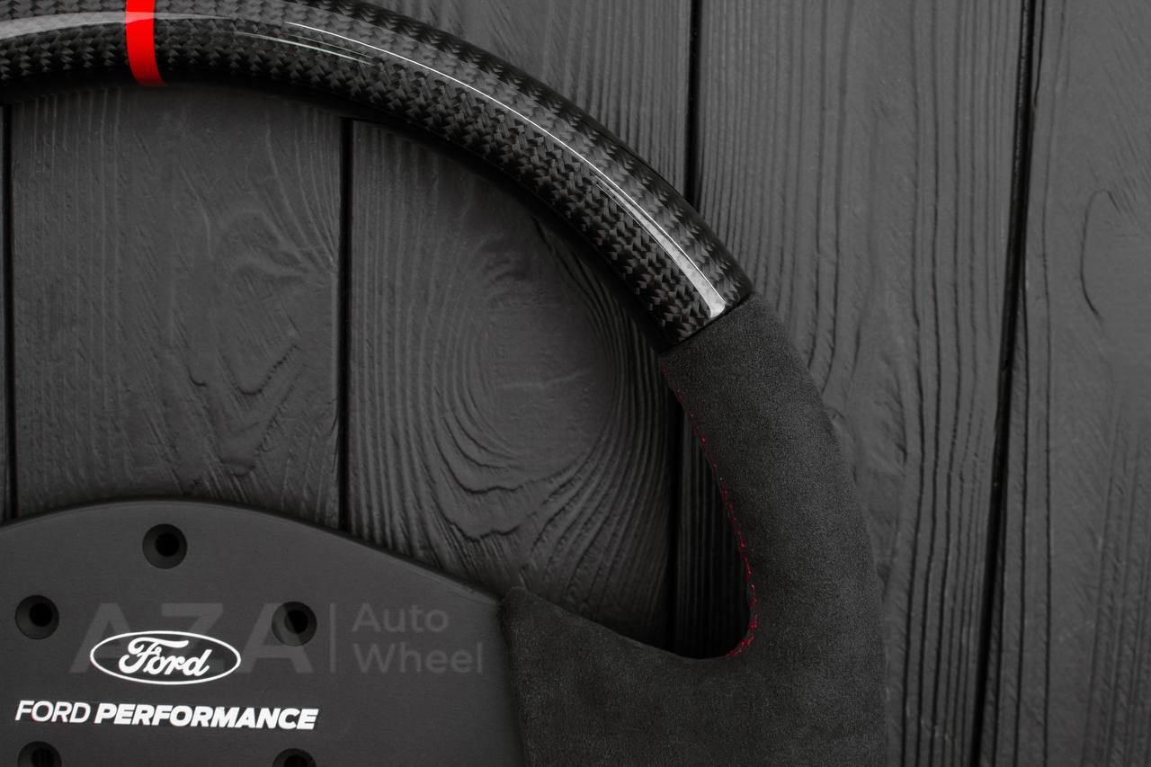 Ford Performance Off-Road Steering Wheel Real carbon fiber/Alcantara/Red details (can be any color) - Image 7