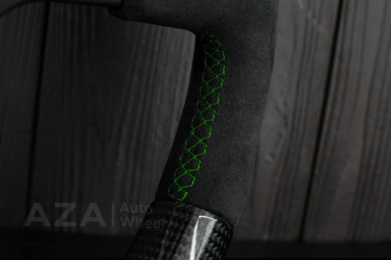 Ford Performance Off-Road Steering Wheel Real carbon fiber/ Alcantara/GREEN details (can be any color) - Image 6