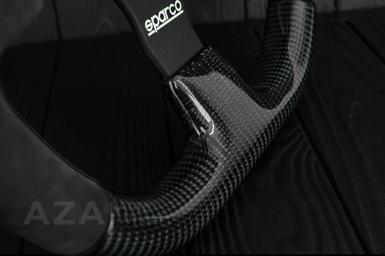 Ford Performance Off-Road Steering Wheel Real carbon fiber/ Alcantara/GREEN details (can be any color) - Image 7