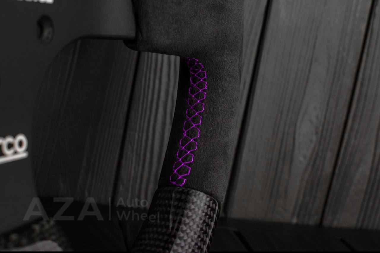 Ford Performance Off-Road Steering Wheel Real carbon fiber/Alcantara/Purple details (can be any color) - Image 5