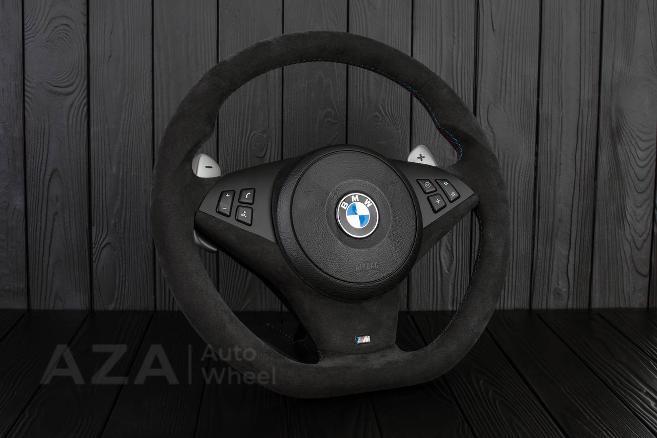 Steering wheel BMW E6X SMG Paddle Shift Alcantara/Flat bottom - Image 2