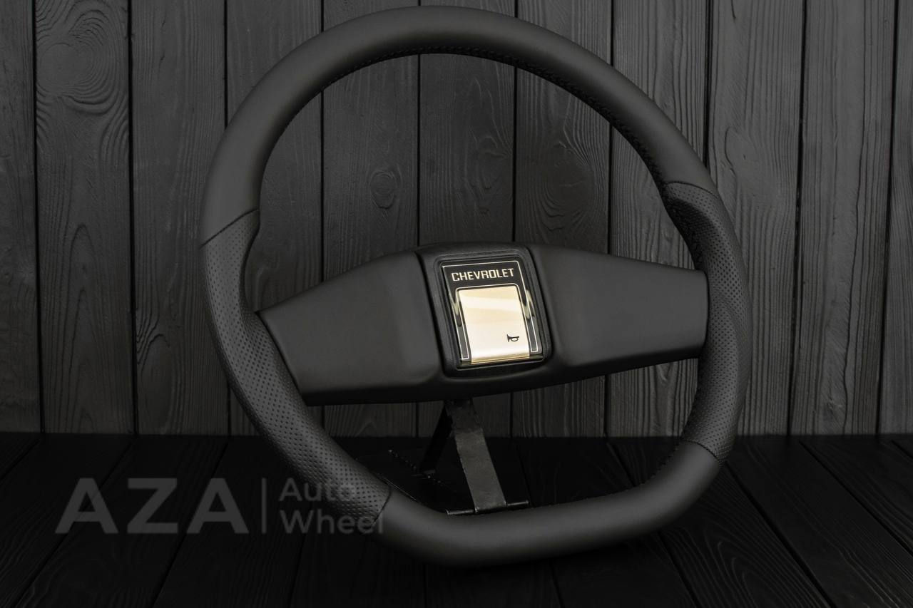 Steering wheel Square Body GM C/K/C10/C5/K5/K10/K20/K30 (1973-1987) Blazer, Silverado Italian Napa leather/Perforated leather (can be any color stitching and stripe) - Image 4