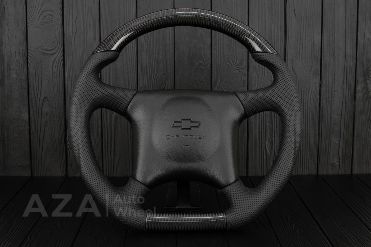 Steering wheel GM Truck Chevrolet Kodiak (1998-2002) Сarbon fiber/Perforated leather