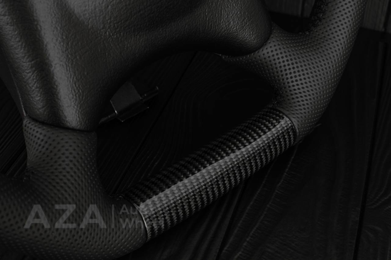 Steering wheel GM Truck Chevrolet Kodiak (1998-2002) Сarbon fiber/Perforated leather - Image 5