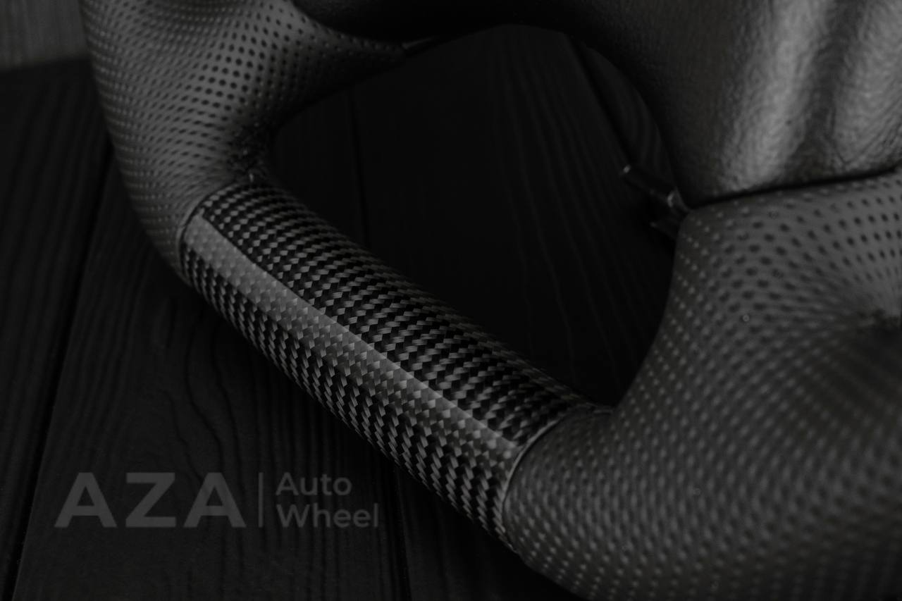 Steering wheel GM Truck Chevrolet Kodiak (1998-2002) Сarbon fiber/Perforated leather - Image 6