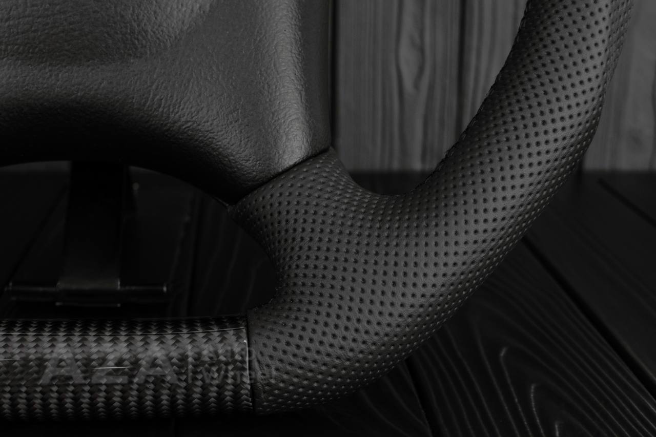 Steering wheel GM Truck Chevrolet Kodiak (1998-2002) Сarbon fiber/Perforated leather - Image 12