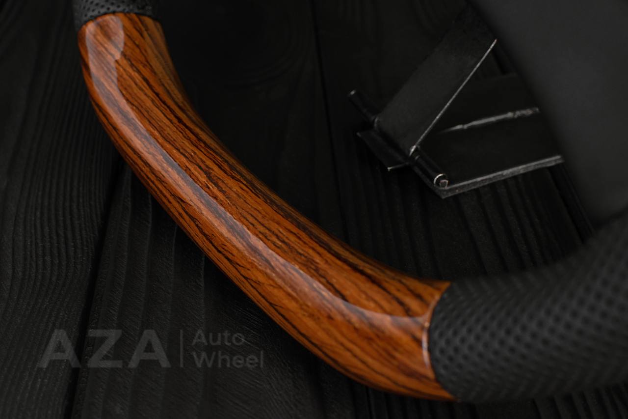 Steering wheel GM, OBS Silverado, Sierra (1988-1994) Wood grain/Perforated leather (can be any color) - Image 5