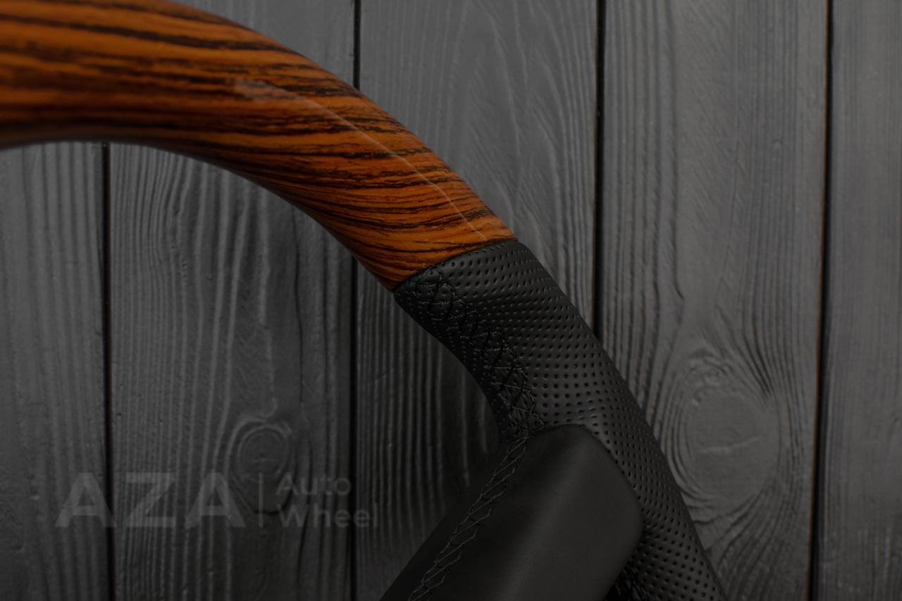 Steering wheel GM, OBS Silverado, Sierra (1988-1994) Wood grain/Perforated leather (can be any color) - Image 10