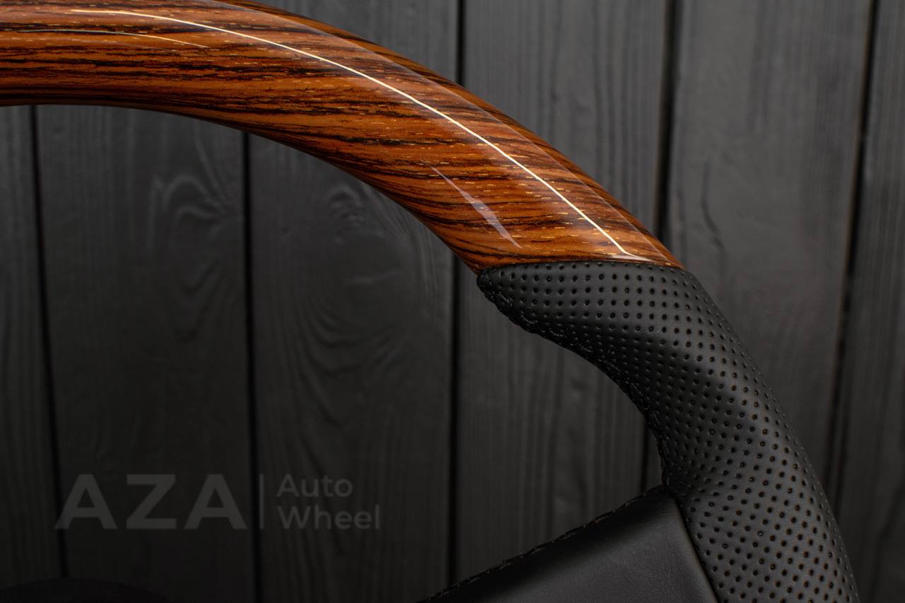 Steering wheel GM, OBS Silverado, Sierra (1988-1994) Wood grain/Perforated leather (can be any color) - Image 12