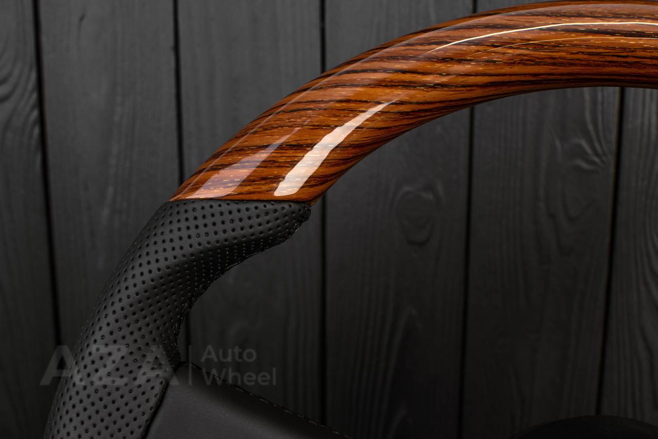 Steering wheel GM, OBS Silverado, Sierra (1988-1994) Wood grain/Perforated leather (can be any color) - Image 13
