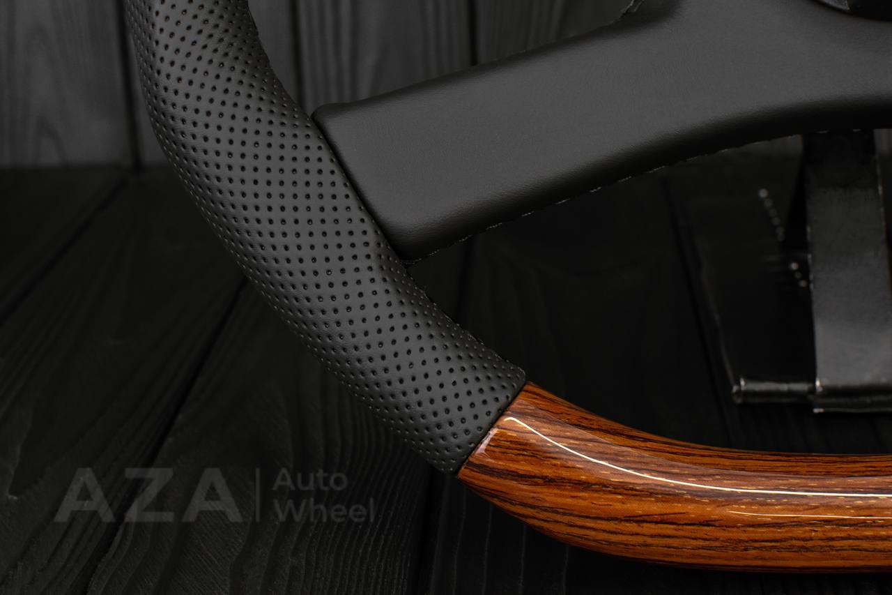 Steering wheel GM, OBS Silverado, Sierra (1988-1994) Wood grain/Perforated leather (can be any color) - Image 15