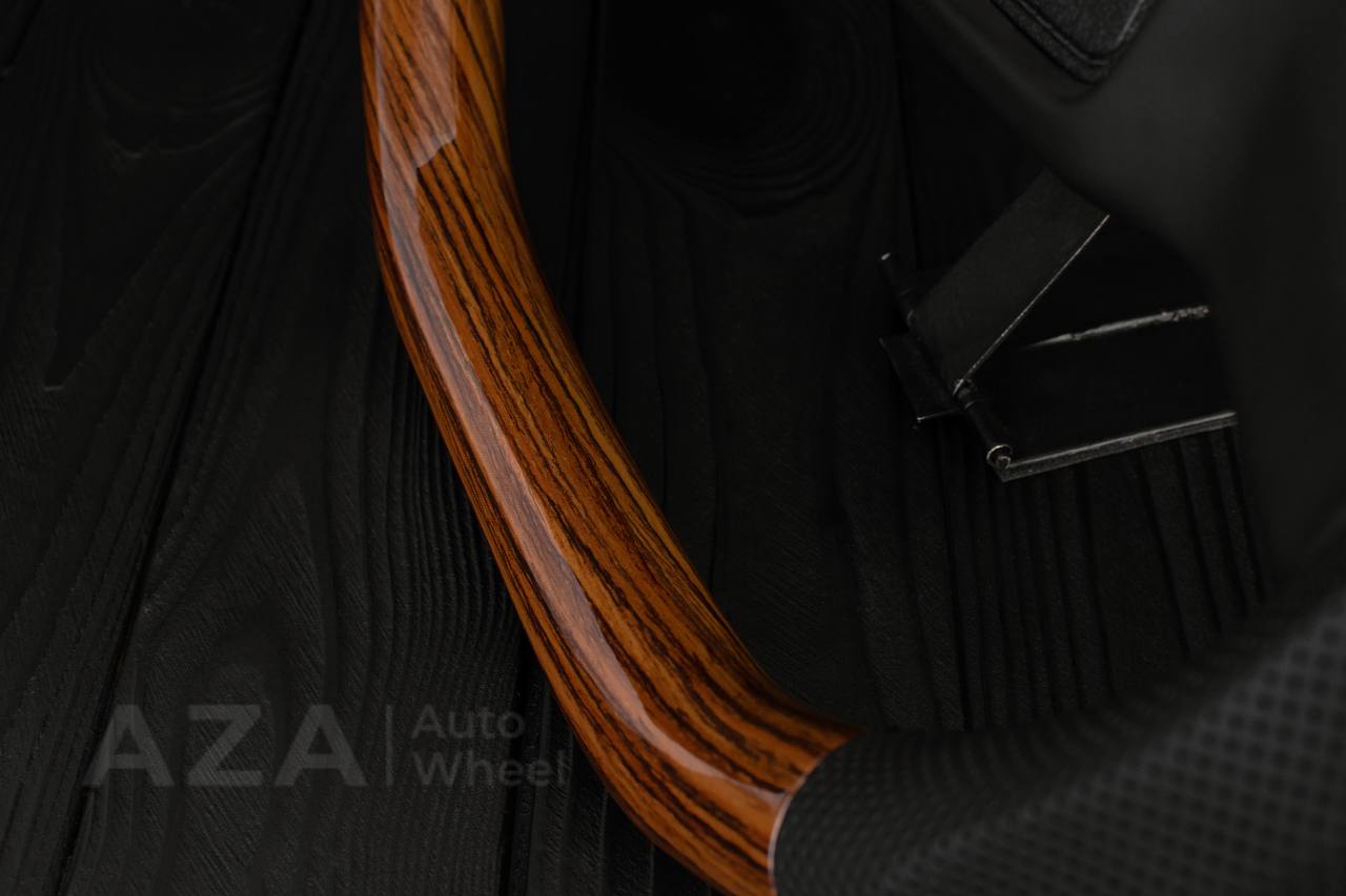Steering wheel Square Body GM C/K/C10/C5/K5/K10/K20/K30 (1973-1987) Wood grain/Perforated leather - Image 5