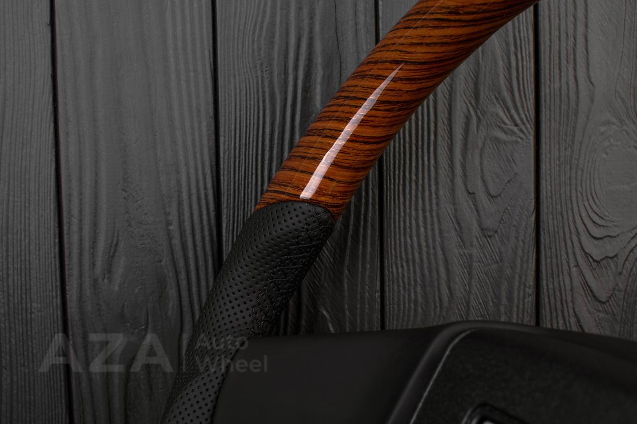 Steering wheel Square Body GM C/K/C10/C5/K5/K10/K20/K30 (1973-1987) Wood grain/Perforated leather - Image 6