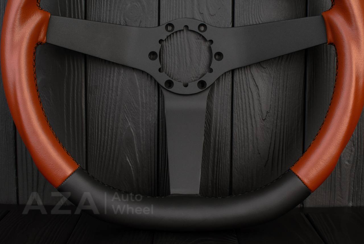 Steering wheel Chevrolet Corvette 1977-1982 C3 Black/Brown custom flat bottom - Image 13
