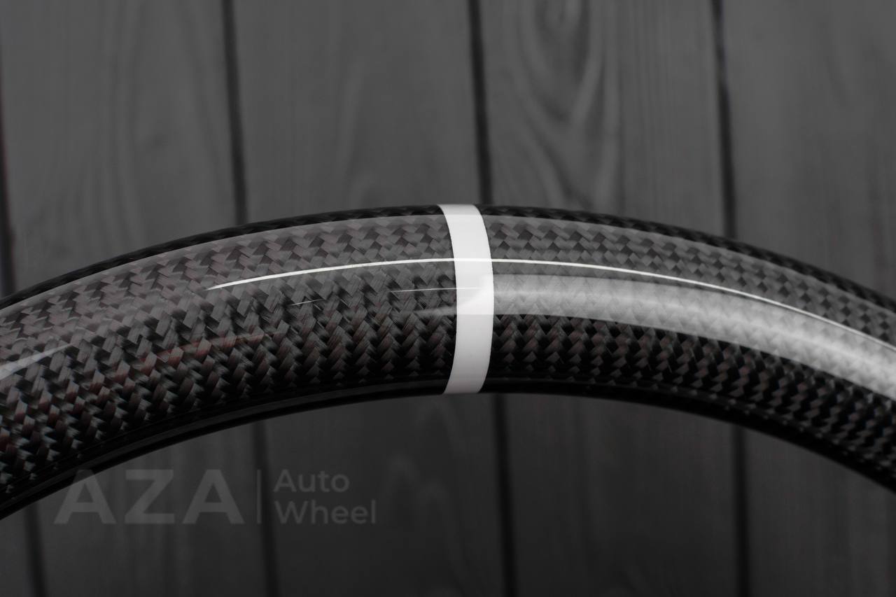 Steering wheel Square Body GM C/K/C10/C5/K5/K10/K20/K30 (1973-1987) Carbon fiber/Perforated leather/Gray stripe (can be any color stitching and stripe) - Image 13
