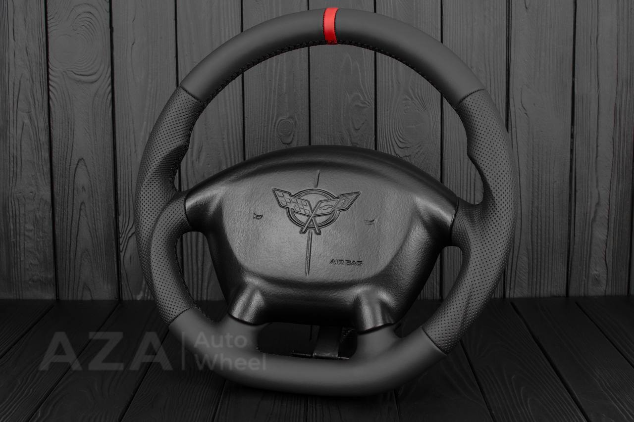 Steering wheel 1997-2004 Corvette C5 Reduced diameter Napa/Perforated leather/Red stripe - Image 4