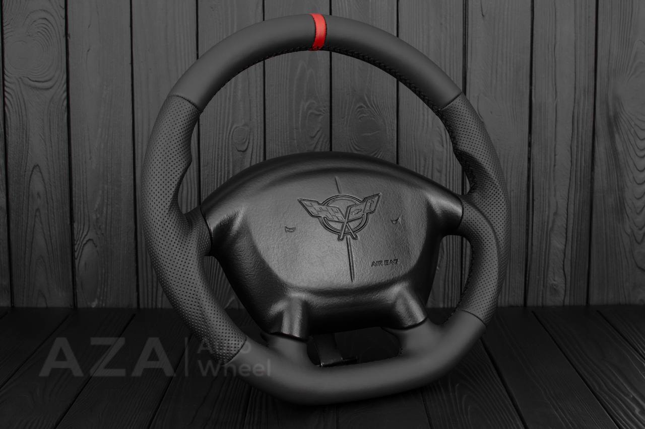 Steering wheel 1997-2004 Corvette C5 Reduced diameter Napa/Perforated leather/Red stripe - Image 5