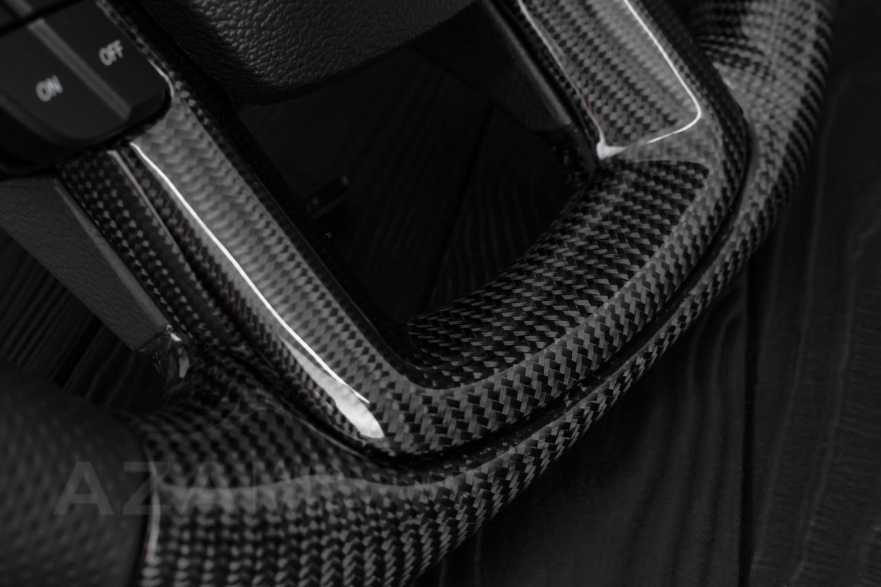 Steering wheel Ford F150/F250/F350 2015-2020 Carbon fiber/Perforated leather/Led screen/Blue stripe - Image 4