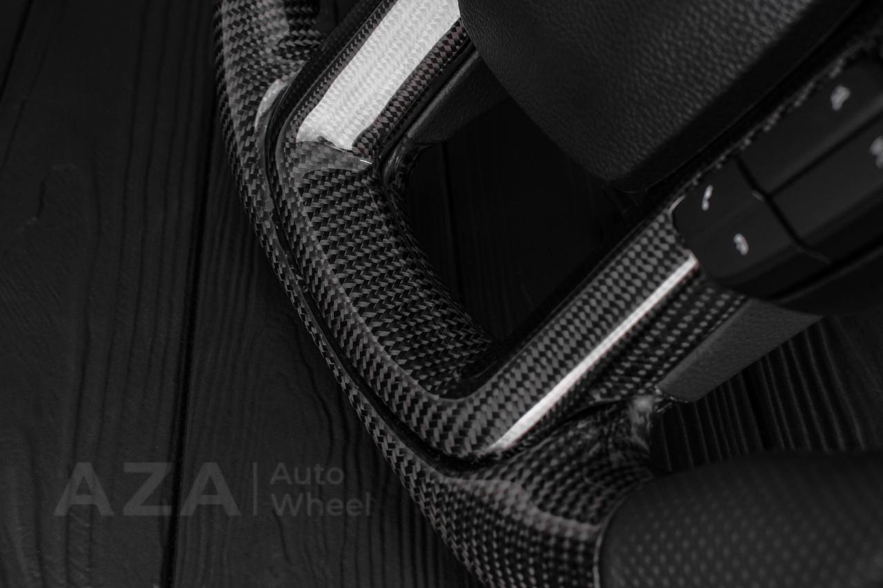 Steering wheel Ford F150/F250/F350 2015-2020 Carbon fiber/Perforated leather/Led screen/Blue stripe - Image 5