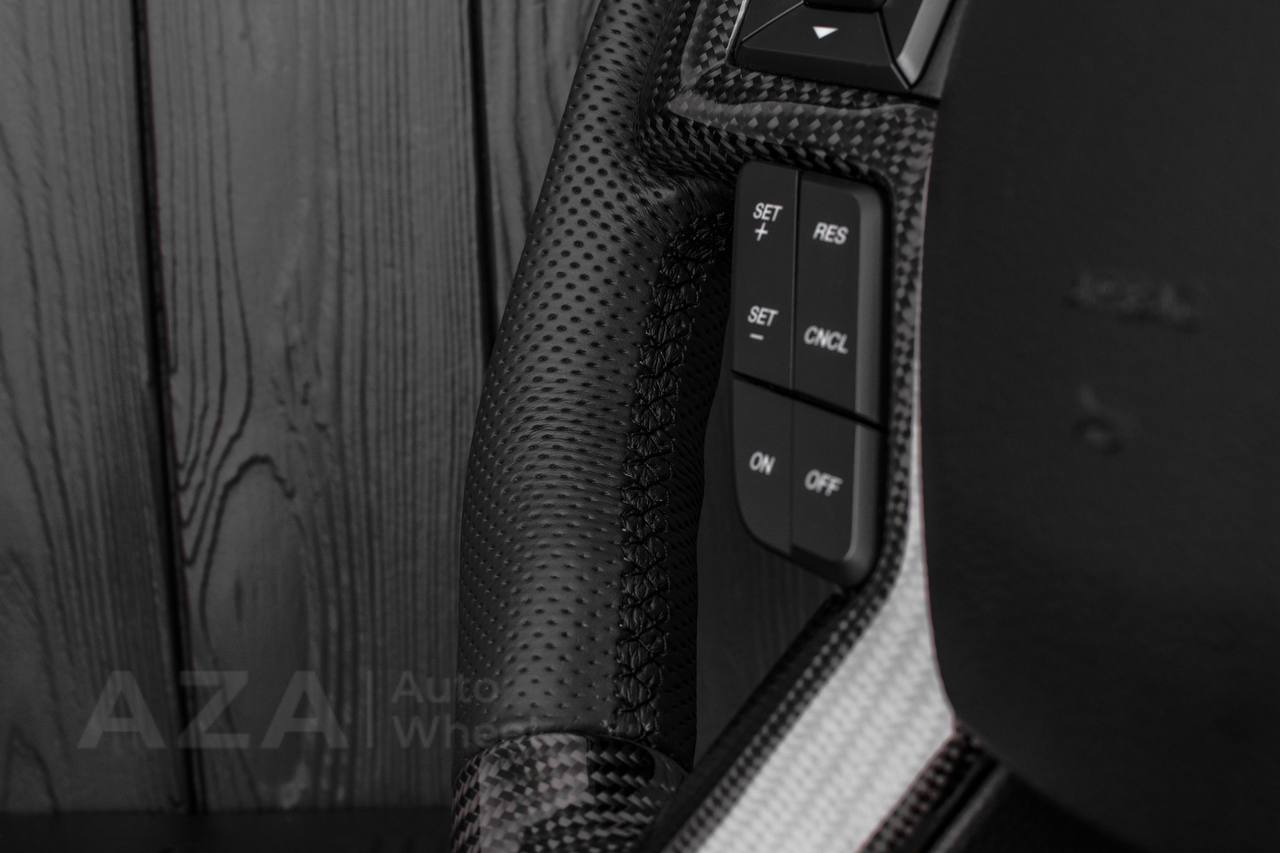 Steering wheel Ford F150/F250/F350 2015-2020 Carbon fiber/Perforated leather/Led screen/Blue stripe - Image 6