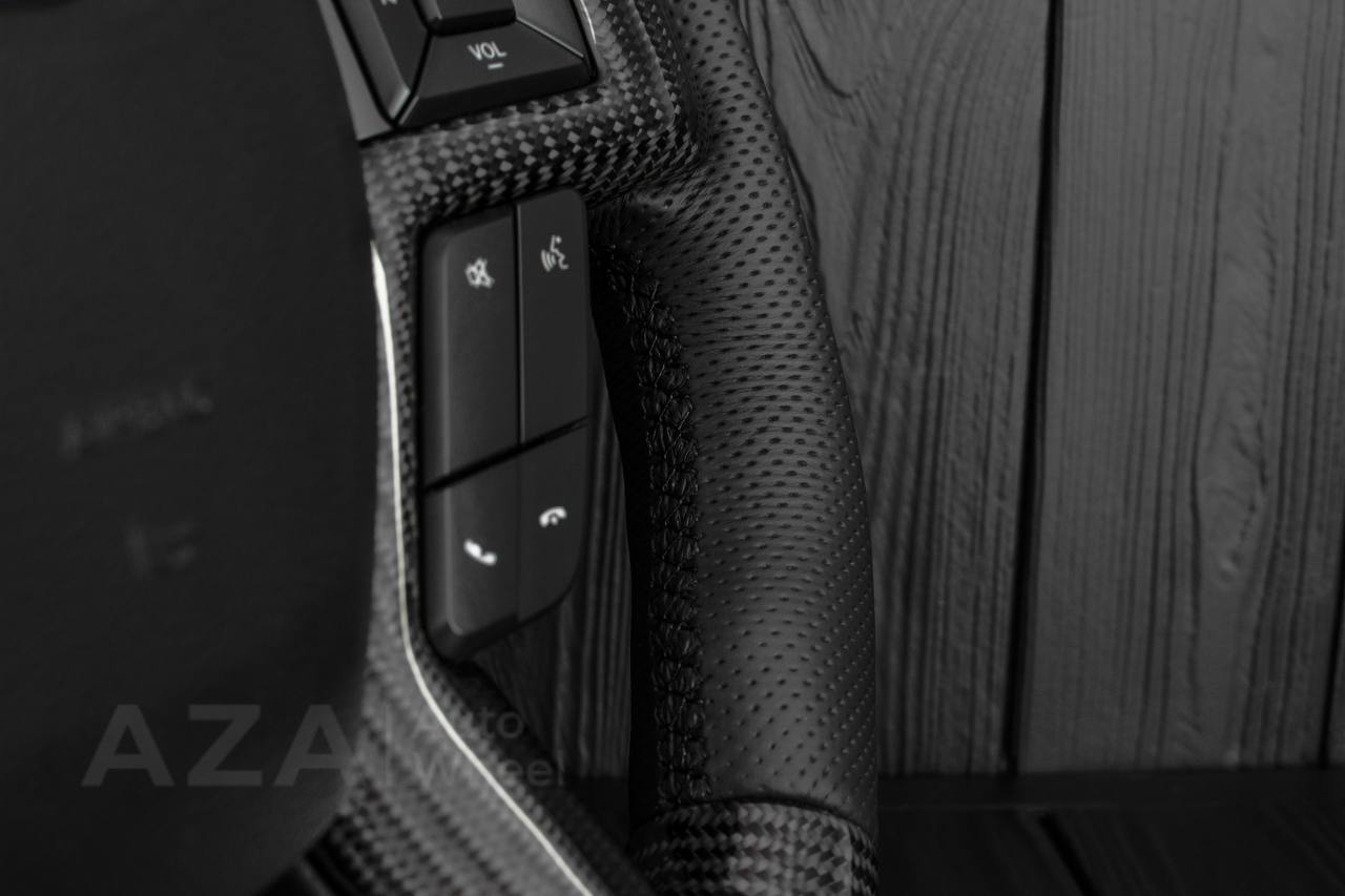 Steering wheel Ford F150/F250/F350 2015-2020 Carbon fiber/Perforated leather/Led screen/Blue stripe - Image 7