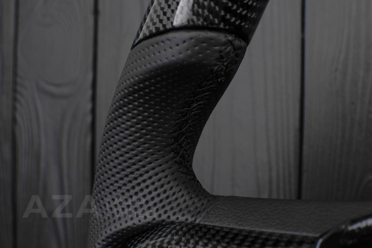 Steering wheel Ford F150/F250/F350 2015-2020 Carbon fiber/Perforated leather/Led screen/Blue stripe - Image 8