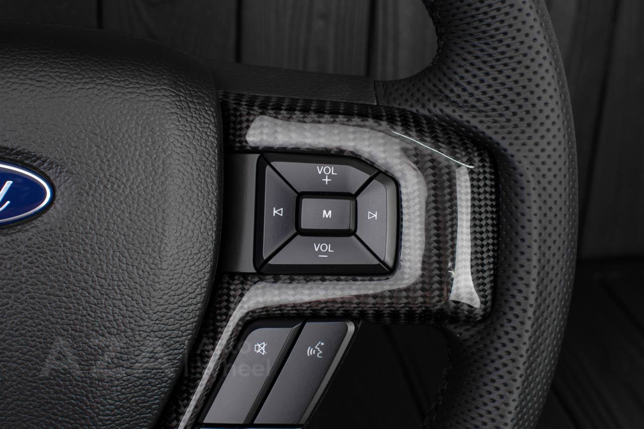 Steering wheel Ford F150/F250/F350 2015-2020 Carbon fiber/Perforated leather/Led screen/Blue stripe - Image 13