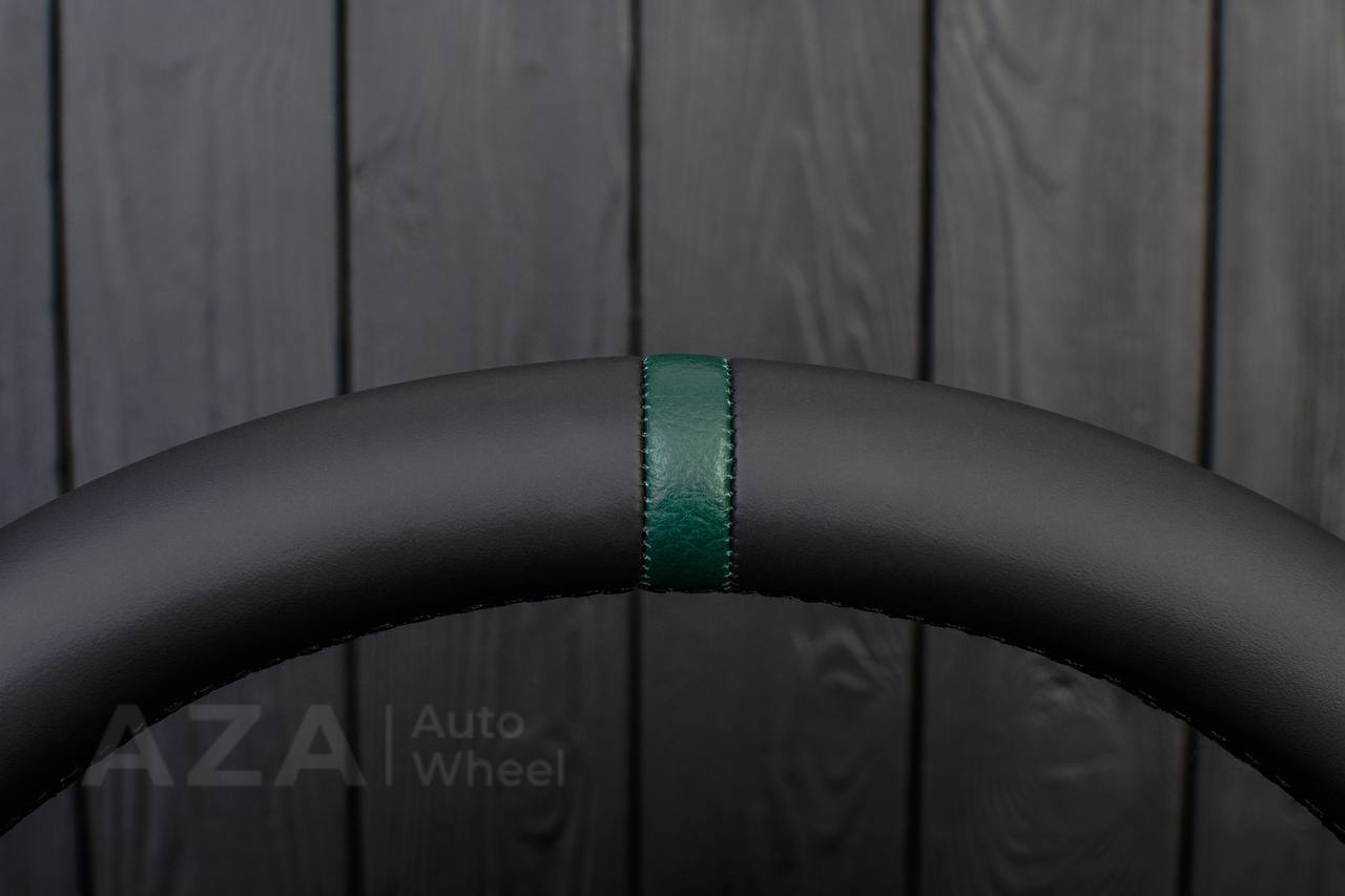 Steering wheel Ford F150/Bronco 1992-1996 Napa/Perforated leather/Green stripe (can be any color stripe and stitch) - Image 8