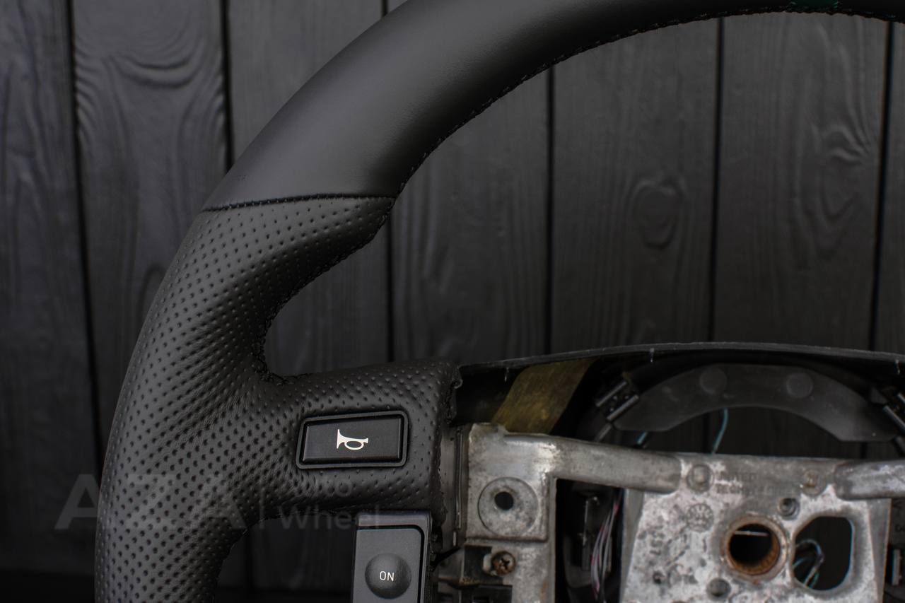 Steering wheel Ford F150/Bronco 1992-1996 Napa/Perforated leather/Green stripe (can be any color stripe and stitch) - Image 16
