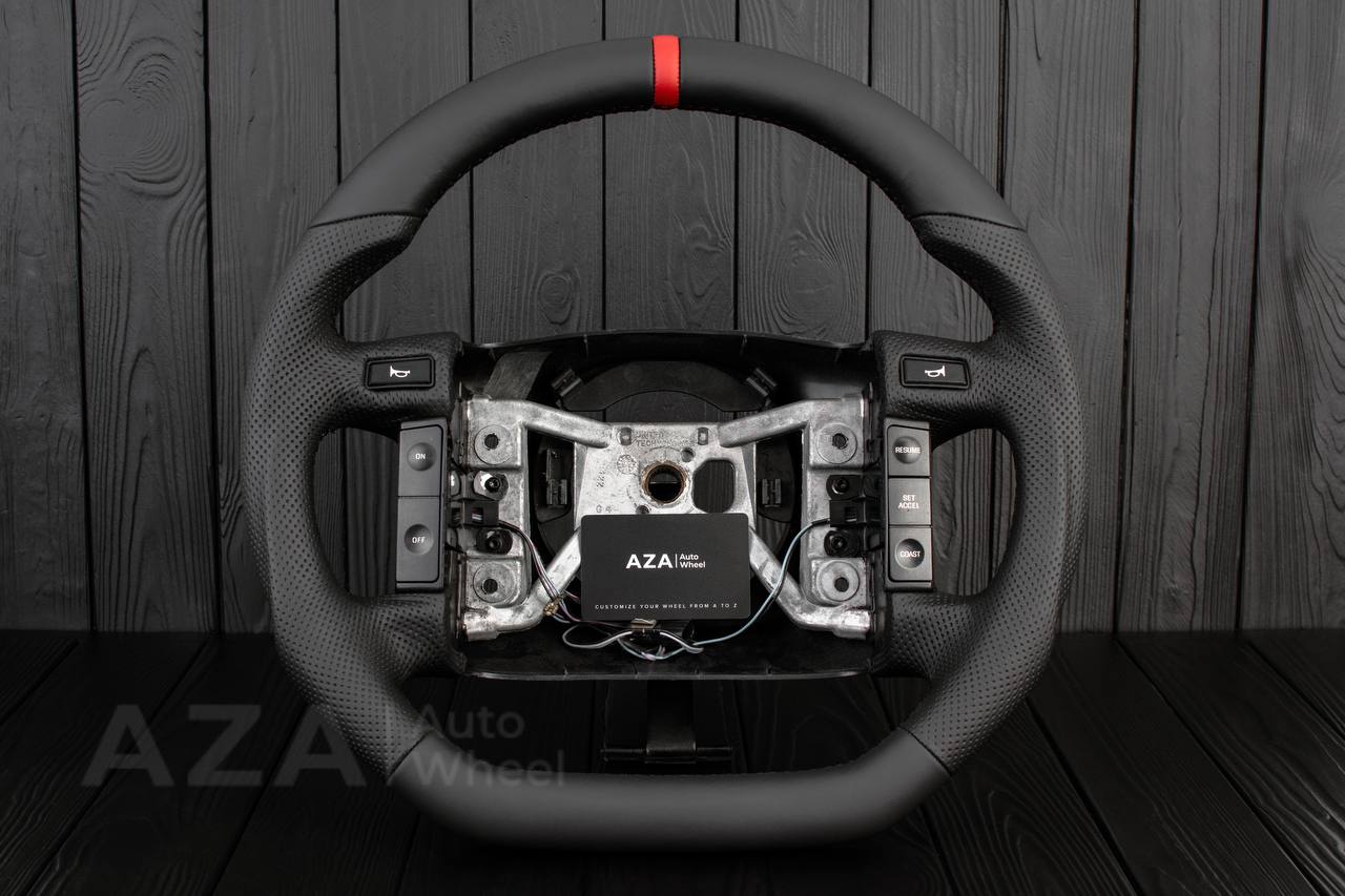 Steering wheel Ford F150/Bronco 1992-1996 (can be any color stripe and stitch) Napa/Perforated leather red stripe