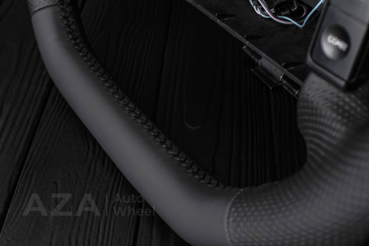 Steering wheel Ford F150/Bronco 1992-1996 (can be any color stripe and stitch) Napa/Perforated leather red stripe - Image 9