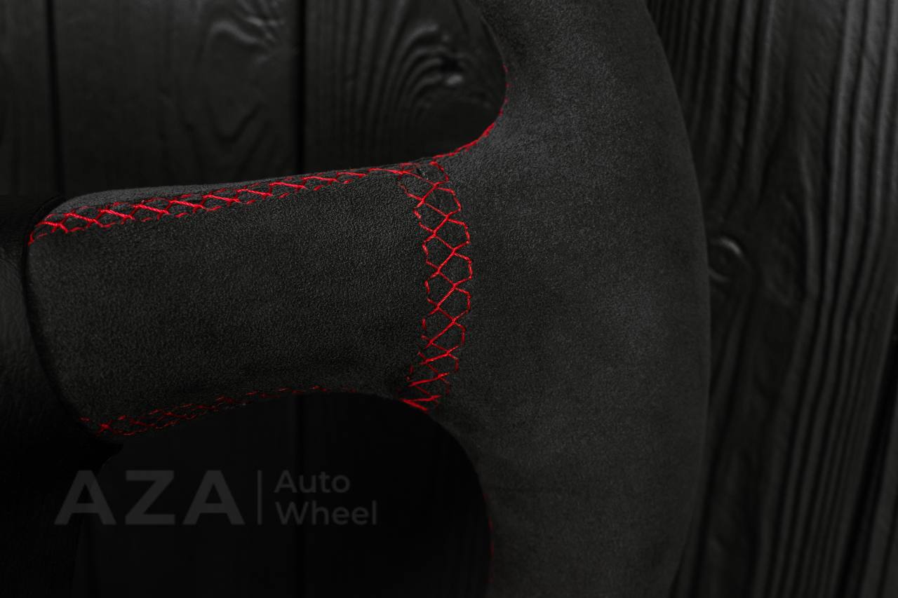 Steering wheel GM Silverado, Sierra, Escalade, Yukon, S10, Blazer, Tahoe, Suburban (1998-2002) Carbon fiber/Alcantara/Red details - Image 15