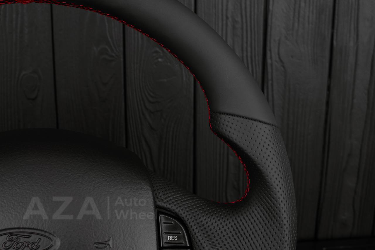 Steering wheel Ford F150/F250/F350 97-2007 Napa/Perforated leather/Red details (can be any color per request) - Image 9