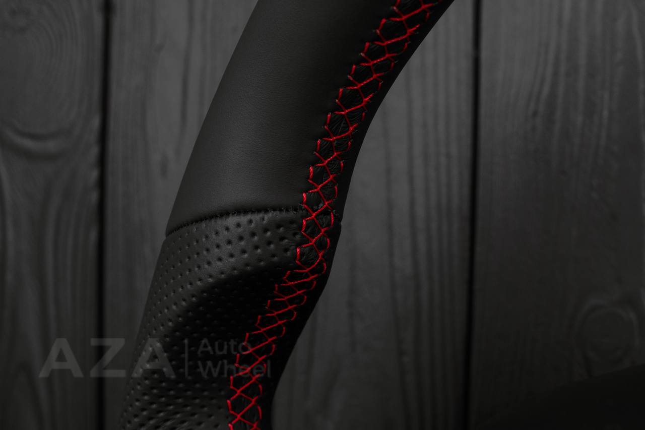 Steering wheel Ford F150/F250/F350 97-2007 Napa/Perforated leather/Red details (can be any color per request) - Image 12