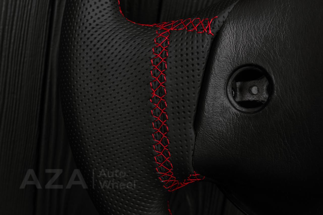 Steering wheel Ford F150/F250/F350 97-2007 Napa/Perforated leather/Red details (can be any color per request) - Image 13