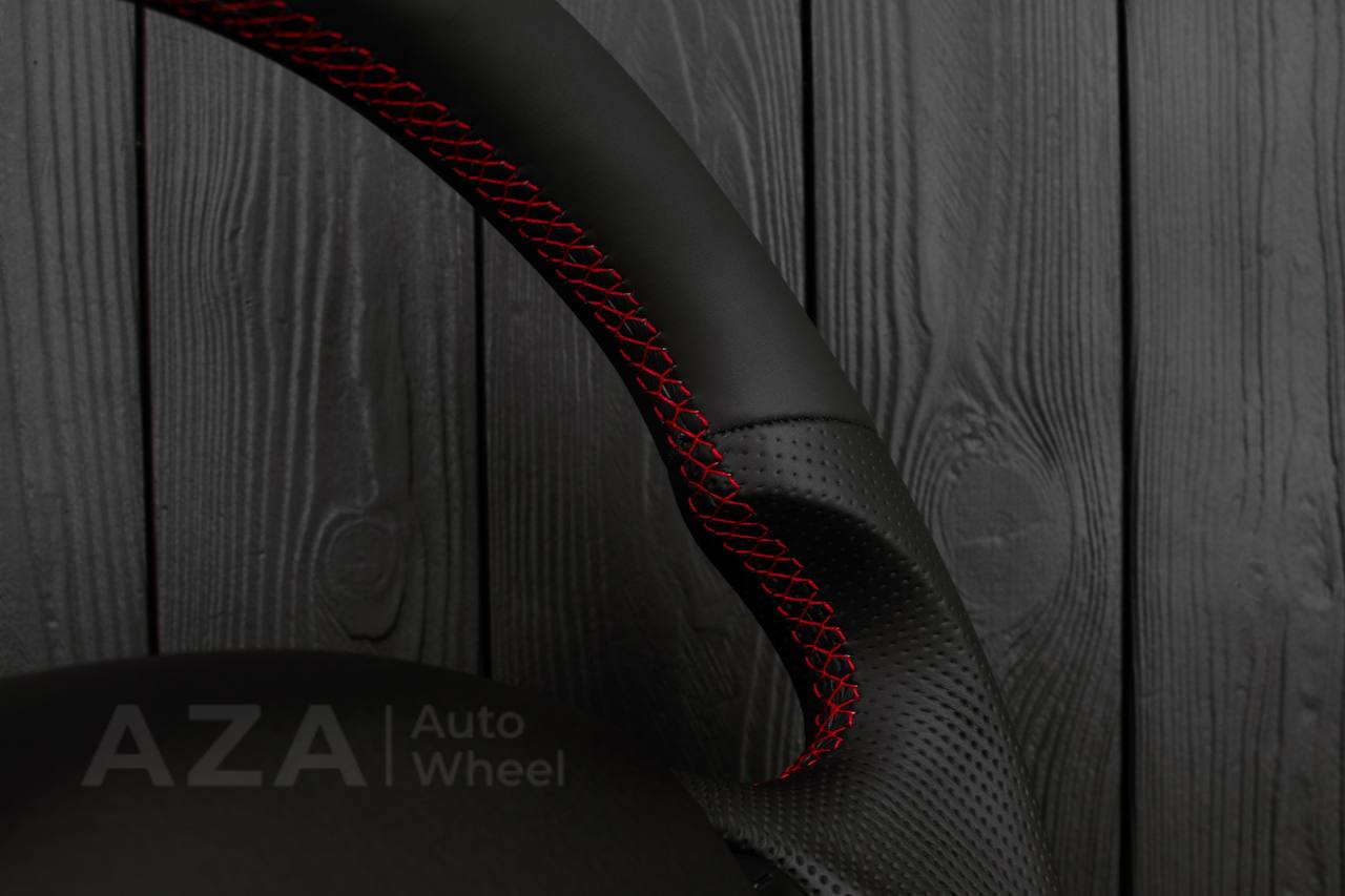 Steering wheel Ford F150/F250/F350 97-2007 Napa/Perforated leather/Red details (can be any color per request) - Image 14
