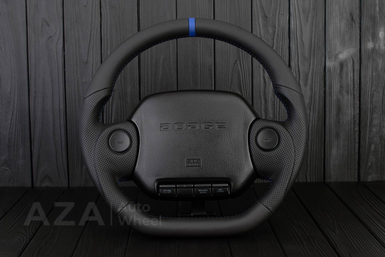 Steering wheel DODGE RAM 1994-1997 Napa italian leather/blue details (can be any color)