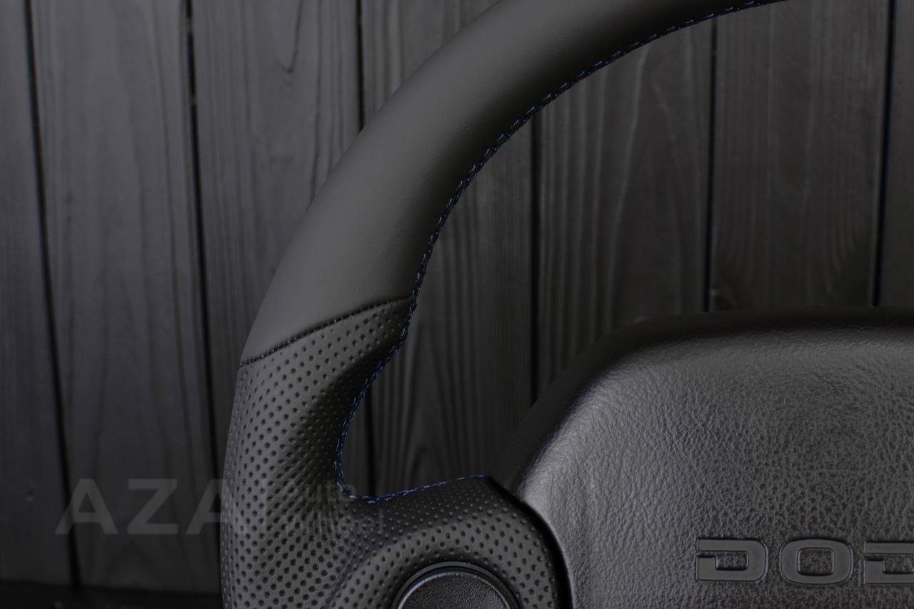 Steering wheel DODGE RAM 1994-1997 Napa italian leather/blue details (can be any color) - Image 13