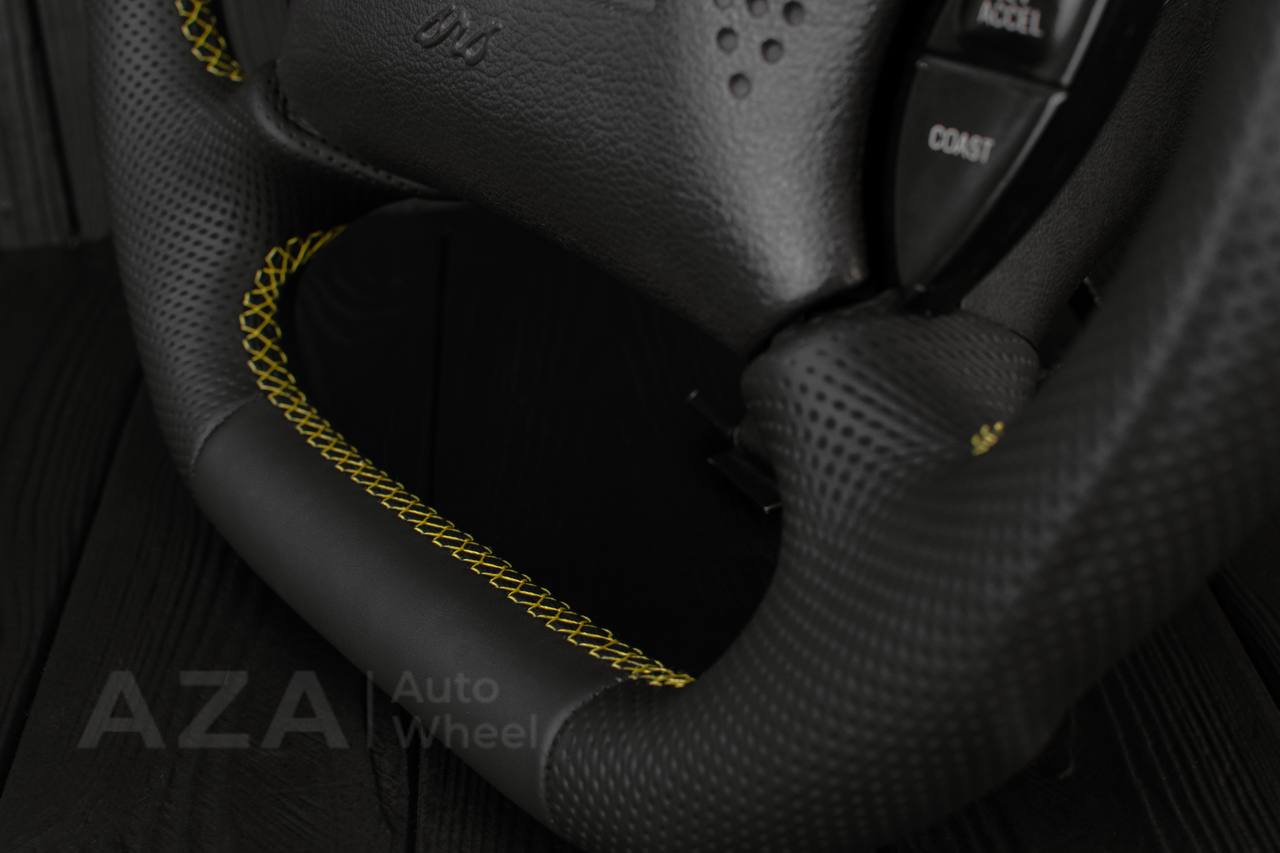 Steering wheel Ford Mustang GT Cobra 94-04 Napa/Perforated leather/Yellow details - Image 6