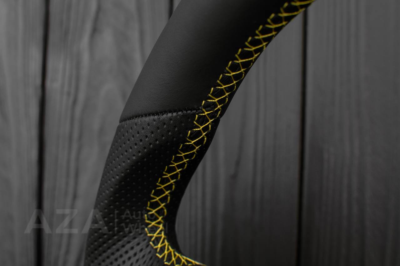 Steering wheel Ford Mustang GT Cobra 94-04 Napa/Perforated leather/Yellow details - Image 7
