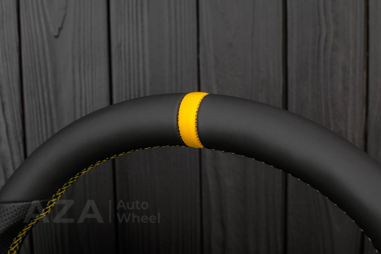 Steering wheel Ford Mustang GT Cobra 94-04 Napa/Perforated leather/Yellow details - Image 8