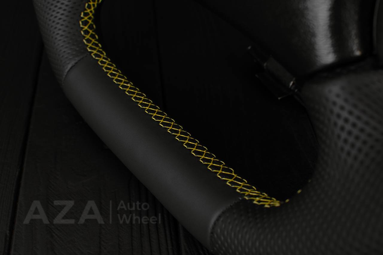 Steering wheel Ford Mustang GT Cobra 94-04 Napa/Perforated leather/Yellow details - Image 9
