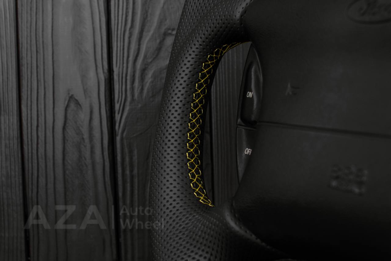 Steering wheel Ford Mustang GT Cobra 94-04 Napa/Perforated leather/Yellow details - Image 11
